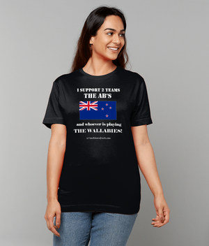 Womens T Shirt-I Support 2 Teams The ABs & Whoever's Playing Wallabies