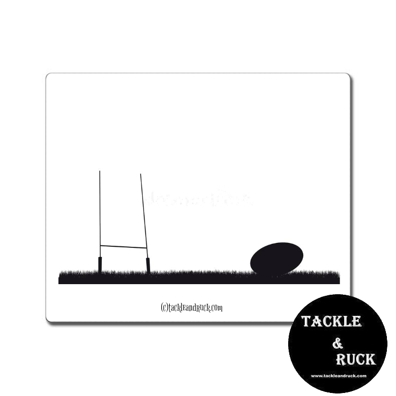 Rugby Mouse Mat - Classic Rugby Silhouette Posts and Ball