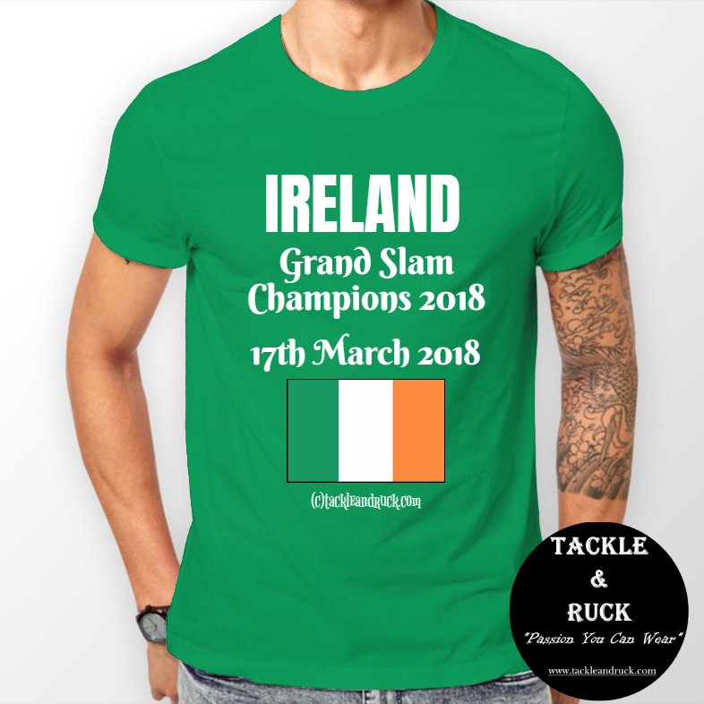 Men's Rugby T Shirt - Ireland Grand Slam Winners 17th March 2018