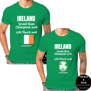 Men's Rugby T Shirt - Ireland Grand Slam Winners 17th March 2018