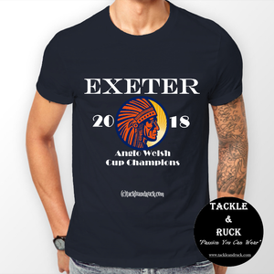 Men's Rugby T Shirt - Exeter Chiefs 2018 Anglo Welsh Cup Winners