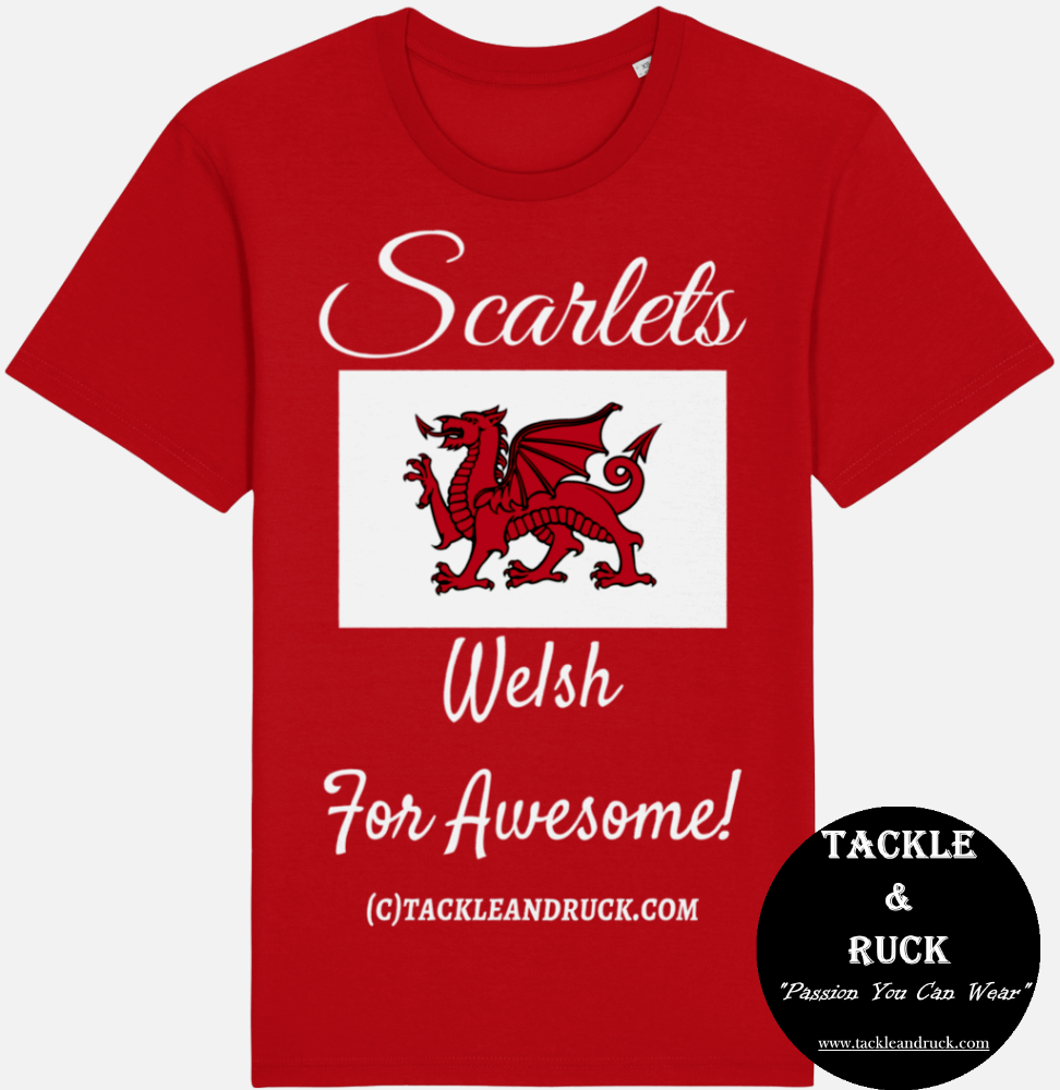 Women's Rugby T Shirt - Scarlets - Welsh For Awesome