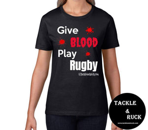 Women's T-Shirt - Give Blood Play Rugby