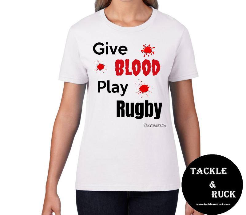 Women's T-Shirt - Give Blood Play Rugby