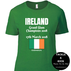 Women's Rugby T Shirt - Ireland Grand Slam Winners 17th March 2018